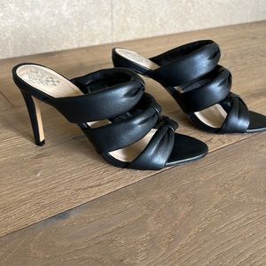 Vince Camuto Black Leather Dressy Heels
